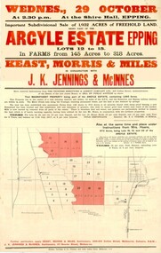 Poster - Posters - advertising, Argyle Estate Advertising, 1913