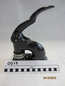 Cast iron seal embossing press, Excello, Seal