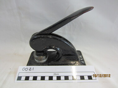 Cast iron seal embossing press, Seal