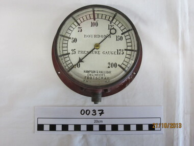 Bourdon's Pressure Gauge, Pressure Gauge, Between 1883 and 1922