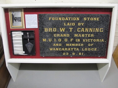 MUIOOF Foundation Stone, MIOOF Foundation Stone, Early 1960's
