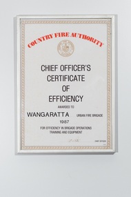 framed certificate