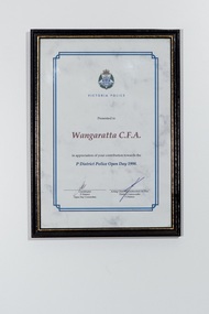 framed certificate