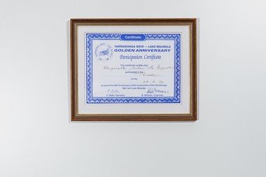 framed certificate