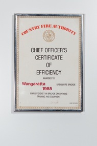 framed certificate