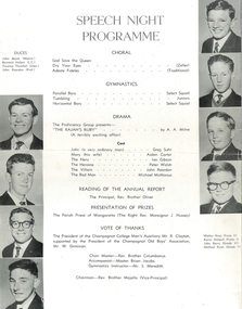 Champagnat College Speech Night Programme, 1962