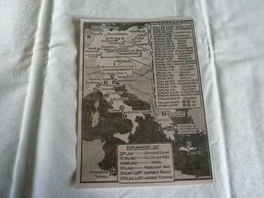 Map of Stalags in Germany, 1940s