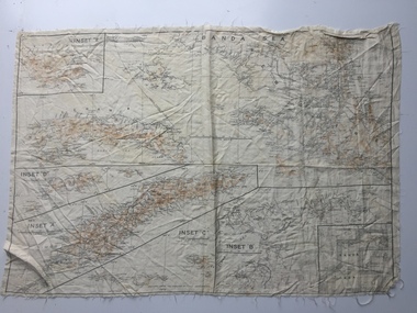 Australian World War II silk map of Banda Sea, 1940s