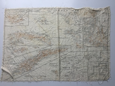 Map - Australian World War II silk map of Banda Sea, 1940s