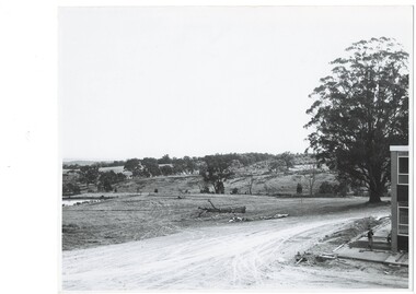 View showing South West Corner of North wing of Mount Helen Campus, University of Ballarat showing early construction on Green Hill area