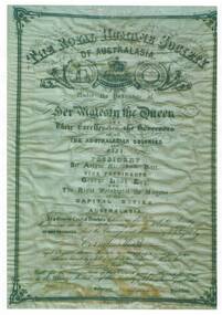 Framed copy of award presented to Cornelius Westh by the Royal Humane Society of Australasia 