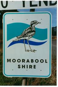 Close up of Moorabool Shire sign below the Welcome to Yendon sign