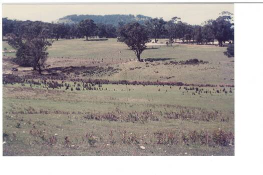 View of site of Mt Helen campus BIAE prior to construction 1968 towards Mount Buninyong