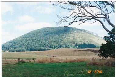 Colour photograph of Mt. Buninyong, taken from Harbours Road Yendon 12/2/96