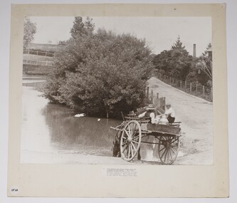 photograph of the Gong and Gardens, Cornish St., Buninyong with horse and cart