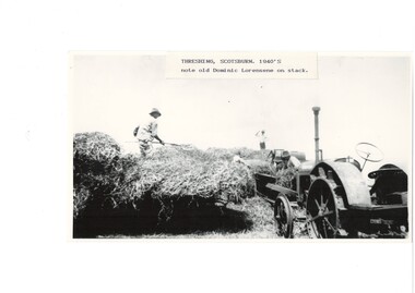 Threshing machine at Scotsburn in 1940's.