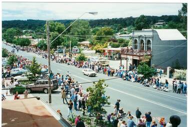 Photograph taken from the Crown Hotel of the Gold King procession