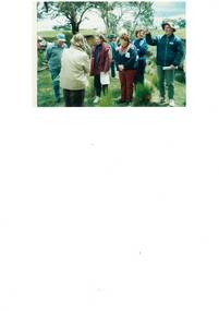 Members of Buninyong and District Historical Society on an excursion to Burnt Bridge, Williamson's Creek area inspecting mineral springs on R. Ford's property.