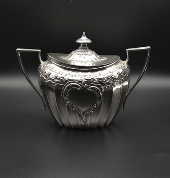 Silver sugar bowl with lid