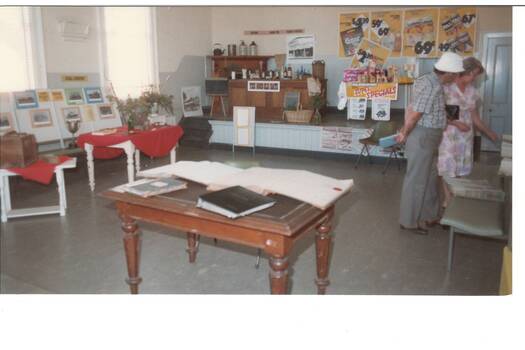Picture of part of the photographic display in the Buninyong Court House in 1985, during the festival held that year.