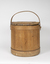 Wooden pail with handle and lid
