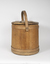 Wooden pail, side view, with lid