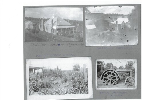 Collection of four pictures of the Skelton home on Wiggin's Road, Scotsburn.