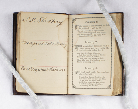 The Birthday Scripture Text Book, Birthday date inscriptions