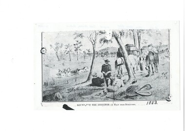 Lithograph of a scene near Buninyong in 1853.