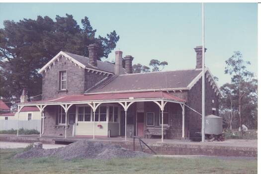 Colour photograph of Lal Lal railway station, taken from a larger print in President's Room.