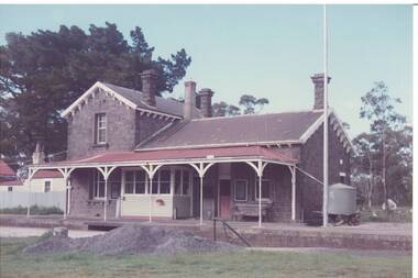 Colour photograph of Lal Lal railway station, taken from a larger print in President's Room.