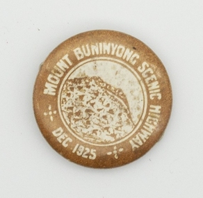 Commemorative badge for construction of Mount Buninyong Scenic Highway December 1925