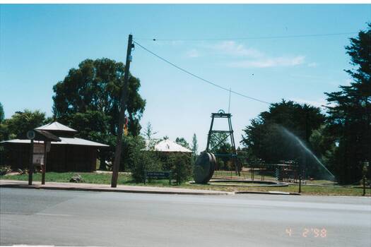 View of De Soza Park taken from Warrenheip Street with Poppet Head clearly visible 1998