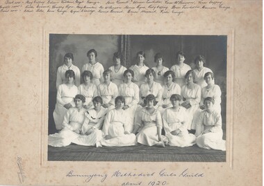 Group photograph of members of the Buninyong Methodist Church Girls Guild