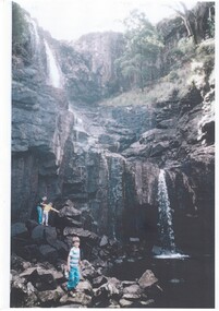 A close view of Lal Lal Falls in 1989, before closure of the lower pathway