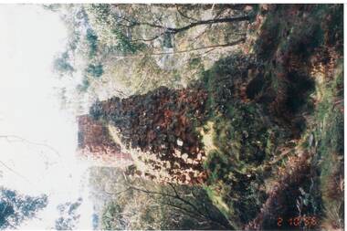 Colour photograph of the Lal Lal blast furnace, taken in 1989.