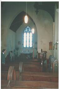 Colour photograph of the interior and chancel of Holy Trinity Church Buninyong.