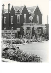 Photograph taken outside the Crown Hotel during the 1984 Buninyong Festival. 