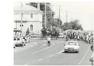Street scene during the procession for The Buninyong festival 1984.