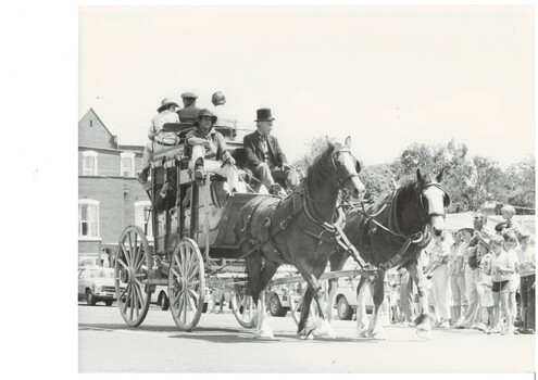 Coach and pair taking part in the Buninyong Festival in 1983.