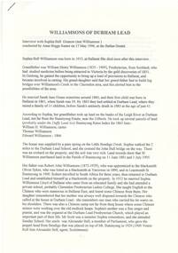 Audio - Oral history, Sophia Williamson (née Grunow)