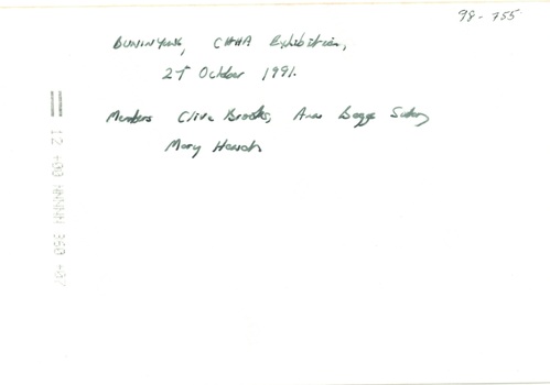 Inscription on Reverse of photograph, naming volunteeers.