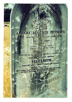 Fairly plain marble headstone, stained engraved inscription.