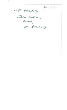 Hand written inscription on back of photgraph.