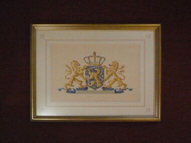 Framed Embroidery of Dutch Coat of Arms