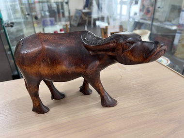 Decorative object - Wooden Buffalo Model