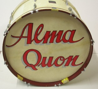Instrument - drum, Boosey & Hawkes, London, Alma Quon & the Joy Belles drum