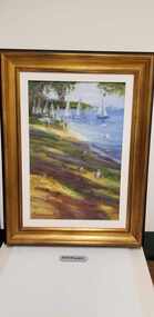 Painting - Oil painting, beach scene