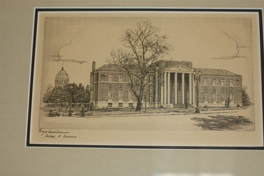 Painting - Pencil sketch of RACS building (copy) by C G Paris, C G Paris, Pencil sketch of RACS building