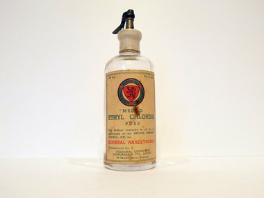 Container - Bottle, Ethyl Chloride, Medicinal Chemicals Corporation Pty. Ltd, c. 1932